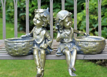 Load image into Gallery viewer, Garden Ornament Planter Cherubs Boy &amp; Girl