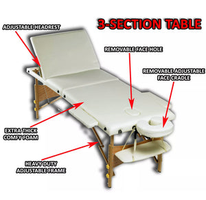 Professional Massage Table Portable 3 Way Adjustable