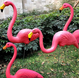 Set of 2 x Lawn Flamingos Garden Pond Ornament
