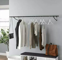 Load image into Gallery viewer, Black Wall Mounted Garment Clothes Rail Hanging Shop Display Powder Coated Rack