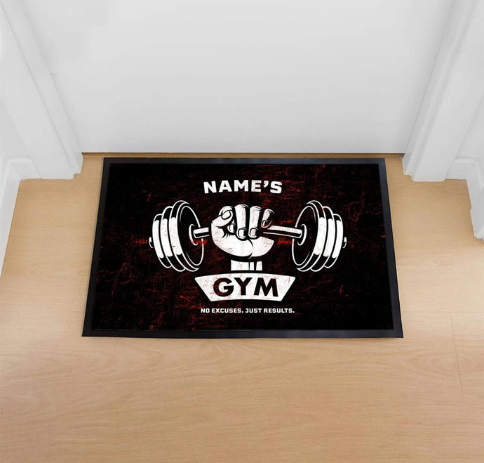 Personalised Gym Door Mat - Doormats for Gyms - Rubber Non Slip - ADD TEXT