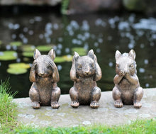 Load image into Gallery viewer, 3 WISE SQUIRRELS Garden Ornament