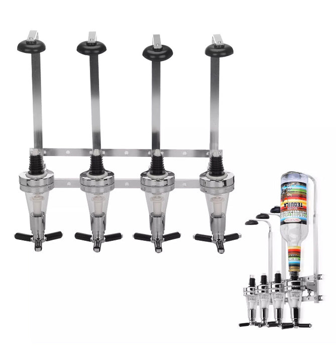 4 Bottle Wall Mounted Optic Dispenser Home Bar
