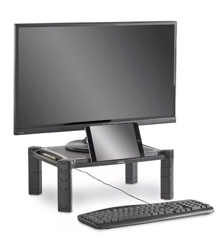 VonHaus Computer / Monitor Riser 4 Level Height Adjustable With Phone / Tablet Holder • NEW valu2U • FREE DELIVERY