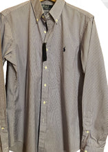 Load image into Gallery viewer, Ralph Lauren Mens Shirt 15.5” Medium NEW with Tag Purple and White Striped