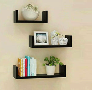 Set of 3 U Shape shelves Floating Wall Shelves