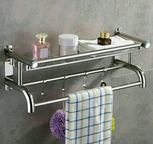 Load image into Gallery viewer, Towel Rail Holder Wall Mounted Bathroom Rack Shelf Stainless Steel • New valu2u • Free Delivery