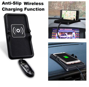 Qi Wireless Anti Slip Car Charger Phone Holder Mount Pad Mat For Smart Phone
