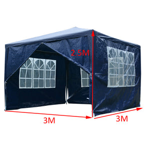 3X3 metre Gazebo with 4 Side Wall Waterproof Marquee Canopy Outdoor Garden Tent