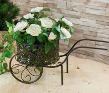 Load image into Gallery viewer, Bronze Effect Metal Wheelbarrow Planter Flower Plant Stand Garden Ornament