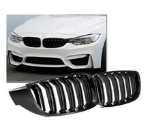 Load image into Gallery viewer, Twin Bar Gloss Black Front Kidney Grille Grille For Bmw 4 Series F32 F33 F36 L+R
