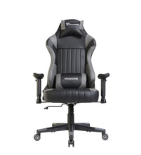 Load image into Gallery viewer, Grey Faux Leather Sport Racing Gaming Office Chair Lumbar Headrest Support