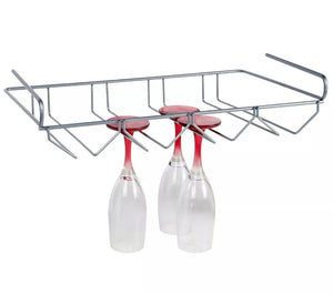 Under Shelf Stemware Wine Glass Holder Storage Rack Hanger Stainless Steel • New valu2u • Free Delivery