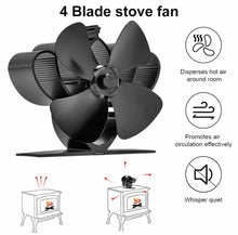 Load image into Gallery viewer, Mini 4 Blade Heat Powered Stove Fan - 13cm suitable for Small Gap