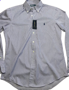 Ralph Lauren Mens Shirt 15.5” Medium NEW with Tag Purple and White Striped