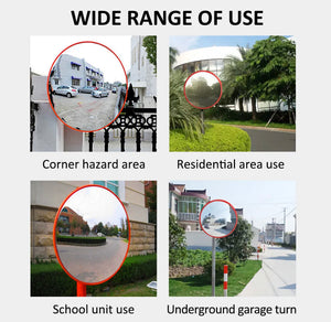 Driveway Convex Safety Mirror 30cm 45cm or 60cm Road Blindspot Garage Mirror