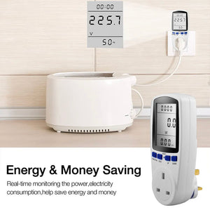 Plug in Electricity Power Consumption Meter Energy Monitor Watt Kwh