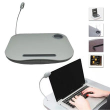 Load image into Gallery viewer, Laptop Tray Cushion with Easy Reading Table CupHolder and LED Light Work Station