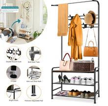 Load image into Gallery viewer, Metal Hat Coat Stand Clothes Shoes Rack Rail Steel Stand Hanger Hooks