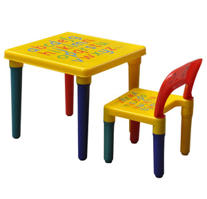 Kids Table and Chair Set ABC Alphabet Childrens Plastic