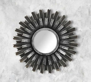 3 x Mirrors Antique Style Rustic Round Mirrors