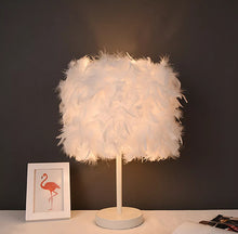 Load image into Gallery viewer, Feather Table Lamp Vintage Bedroom Living Room Lighting Decor Bedside Desk Lamp