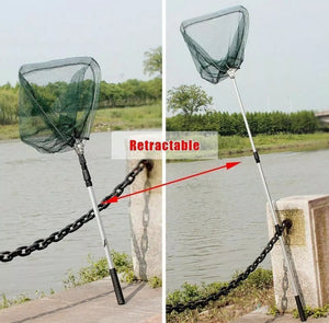 Landing Net Telescopic Folding Fishing Extending Fly Carp Long Handle Durable 1.9metre