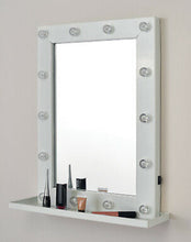 Load image into Gallery viewer, 14 LED Small White Wooden Cosmetic Vanity Mirror