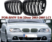 Load image into Gallery viewer, Grills For 03-06 BMW E46 3 Series 2DR Coupe Dual Line Kidney Grilles Grills Gloss Black