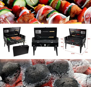 Portable BBQ Grill Barbecue & Utensils