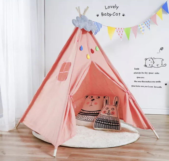 Kids Teepee Tent cotton Canvas Indian Wigwam