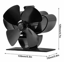 Load image into Gallery viewer, Mini 4 Blade Heat Powered Stove Fan - 13cm suitable for Small Gap