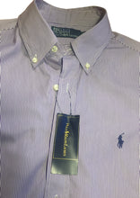 Load image into Gallery viewer, Ralph Lauren Mens Shirt 15.5” Medium NEW with Tag Purple and White Striped