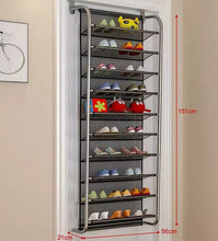 Load image into Gallery viewer, 10 TIER 30 PAIR OVER THE DOOR HANGING SHOE RACK SHELF STORAGE HOLDER CABINET • NEW valu2U • FREE DELIVERY
