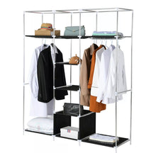 Load image into Gallery viewer, Portable Canvas Covered Wardrobe Clothes Rail Storage Rack