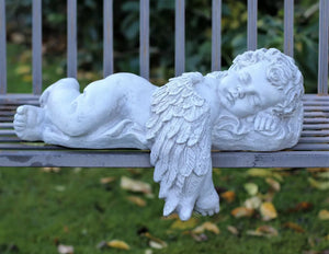 Large Garden Ornament Angel Fairy Sculpture Antique White Effect Outdoor Indoor