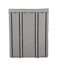 Load image into Gallery viewer, LARGE FABRIC CANVAS WARDROBE WITH HANGING RAIL SHELVING CLOTHES STORAGE • NEW valu2U • FREE DELIVERY