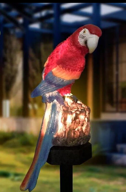 Solar Powered Outdoor Garden LED Parrot Light Up Ornament