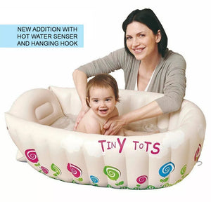 Inflatable Baby Bath Temperature Sensor Washing Travel Bath