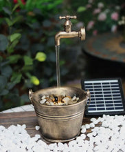 Load image into Gallery viewer, Solar Outdoor Fountain Water Feature LED Garden Statues Decoration Bucket Tap