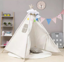 Load image into Gallery viewer, Kids Teepee Tent cotton Canvas Indian Wigwam