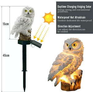 Solar Powered Outdoor Garden Novelty LED Owl Light Up Path Ornament Decoration