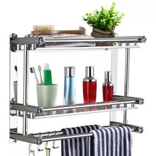 Load image into Gallery viewer, Stainless Steel Towel Rail Holder Rack Bathroom Shower Caddy Storage Shelf • New Valu2u • Free Delivery