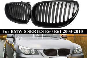 Gloss Black Kidney Grills Grill For BMW E60 E61 5 Series 2003 - 2010
