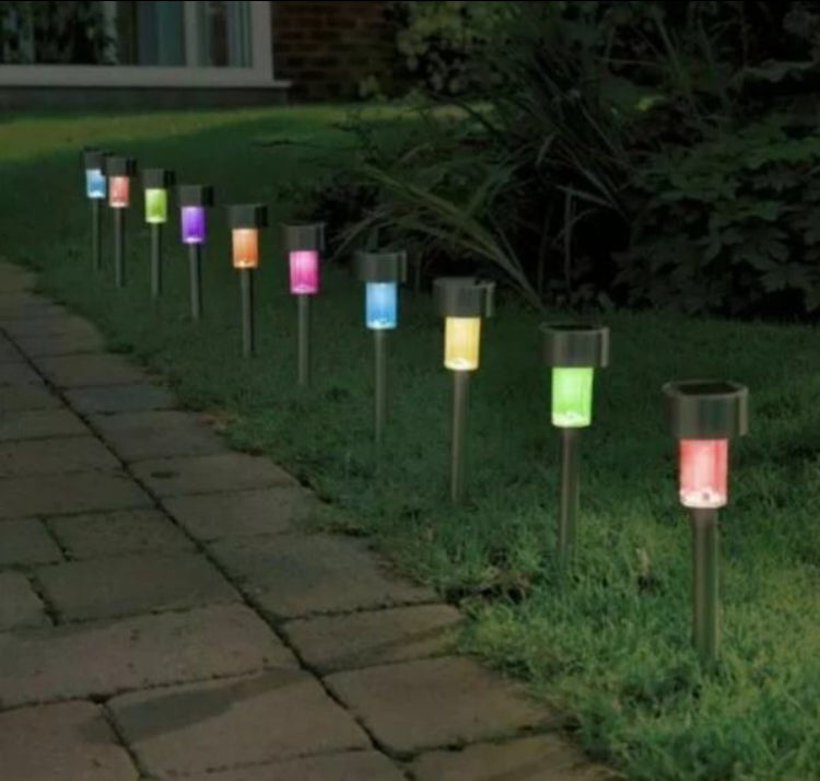 10 x Solar Powered Colour Changing Garden Lights • NEW valu2U • FREE DELIVERY