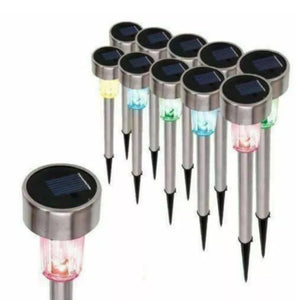 10 x Solar Powered Colour Changing Garden Lights • NEW valu2U • FREE DELIVERY