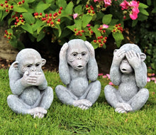 Load image into Gallery viewer, Garden Ornament 3 Wise Monkeys for Outdoor or Indoor