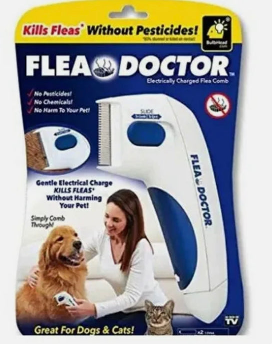 Electronic Flea Zapper Comb Safe Dog Cat Pets Kills Fleas