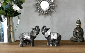 2 x Resin Elephants Ornament