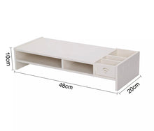 Load image into Gallery viewer, Laptop / Monitor Riser Stand Tidy PC Screen TV Desk Storage Plinth White